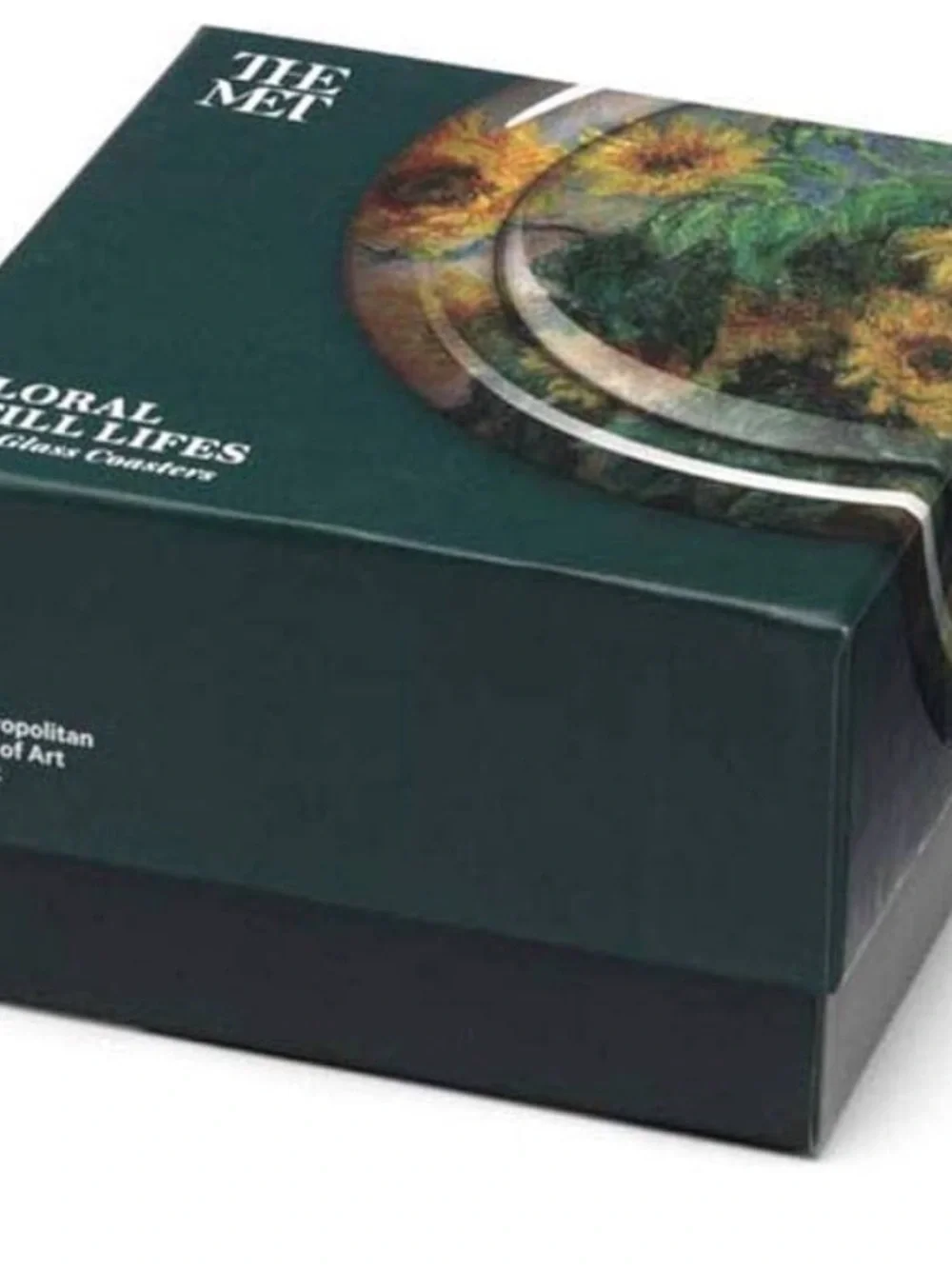 Metropolitan Museum of Art Impressionist Floral Still Life Glass Coaster Set NEW